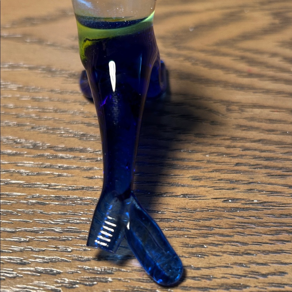 Vintage Glass Walrus Figurine Blue Hand Blown Mid Century 1970s âAS ISâ - Picture 6 of 9